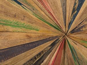 Decorazione da parete in legno di teak Multicolore 70 x 70 cm quadrato rustico Beliani