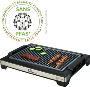LITTLE BALANCE Electric Barbecue - Easy Nopifas - Cooking surface 38 x 25 cm - PFAS-free microceramic coating - 2000W