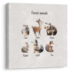 Quadro su tela – Adorabili animali del bosco