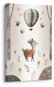 Quadro su tela – Cervo e amici della foresta