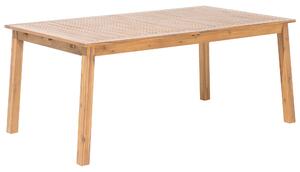 Set da pranzo da giardino in legno chiaro acacia tavolo rettangolare 8 posti 2 lettini 11 pezzi Beliani