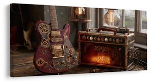 Quadro su tela – Chitarra vintage con amplificatore