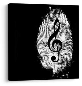 Quadro su tela – Chiave di violino nell'impronta digitale
