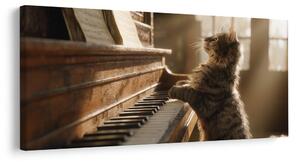 Quadro su tela – Gatto al pianoforte