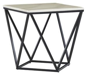 Tavolino beige nero 50 x 50 cm MDF effetto marmo Beliani