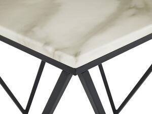 Tavolino da caffè colore beige nero 50 x 50 cm MDF effetto marmo soggiorno Beliani