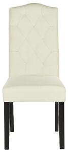 Set di 2 sedie da pranzo in tessuto di velluto color crema design retrò moderno gambe in legno Nero Beliani