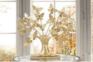 Scultura in metallo in metallo TREE GLAM WITH BUTTERFLY Dimensioni 31x8x30 cm - stile glamour! Dorato