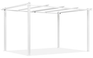 Struttura per pergola da terrazza in metallo Barbados 3x4 m bianca Garden Point