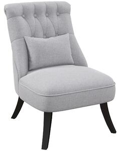 HOMCOM Poltroncina da Salotto in Tessuto Effetto Lino con Gambe in Legno, Stile Vintage, con Cuscino, Grigio|Aosom