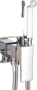 Miscelatore per bidet, a parete, per acqua calda e fredda, cromato a
