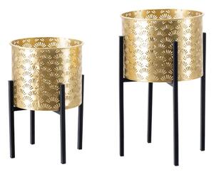 Set di 2 portavasi in oro, altezza 38 cm Glissy - Mauro Ferretti