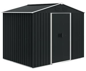 Outsunny Capanno da Giardino in Acciaio con Tetto Inclinato, 2 Porte Scorrevoli e 4 Prese d'Aria, 236x174x190cm, Grigio|Aosom