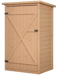 Outsunny Casetta da Giardino in Legno di Abete Impermeabile, Capanno Attrezzi da Esterno 75x56x115cm|Aosom