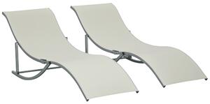 Outsunny Set 2 Sdraio da Giardino Pieghevoli, Lettino Prendisole in Alluminio e Textilene, 61x165x63 cm|Aosom