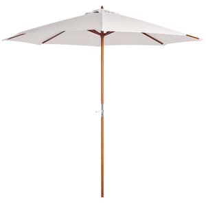 Outsunny Ombrellone da Giardino con Palo Centrale in Legno, Impermeabile e Resistente ai Raggi UV, Beige, Φ270 x 250A cm|Aosom