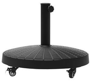 Outsunny Base per Ombrellone Diametro 4 Cm 4 Rotelle con Freni Tondo da Giardino Acciaio Resina ∅52 x 41cm Nero|Aosom