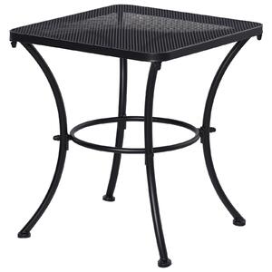Outsunny Tavolino da Giardino Quadrato in Acciaio con Piano Traforato, 45x45x50 cm, Nero