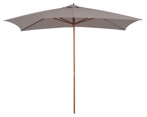 Outsunny Ombrellone da Giardino 2x3 m Impermeabile, in Legno con Copertura Rimovibile in Poliestere, Grigio|Aosom