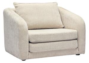 Poltrona convertibile in tessuto effetto velluto texturizzato beige MAHAUT