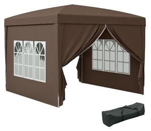 Outsunny Gazebo 6x3 M Pieghevole - Gazebo Da Giardino Con 6 Pannelli Laterali, Acciaio E Tessuto Oxford Blu - Foto 5