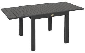 Outsunny Tavolo da Giardino Allungabile per 4-6 Persone con Piano a Doghe, in Alluminio, 81/162x80x75 cm, Grigio|Aosom