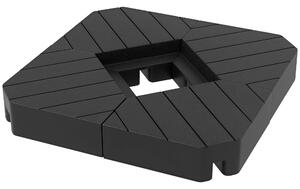 Outsunny Set 4 Mattonelle Base per Ombrellone a Braccio Riempibili con Acqua o Sabbia fino a 80 kg, Nero