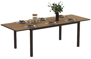 Tavolo Da Giardino Allungabile Outsunny 80/160x80 Cm In Alluminio Effetto Legno, Per 4-6 Persone – Patio E Terrazzo