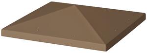 Outsunny Copertura per Gazebo da Giardino 3x3 m in Tessuto Oxford 600D con Fori di Drenaggio, Marrone