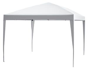 Outsunny Gazebo Pieghevole con Corde e Picchetti da Giardino Tessuto Oxford 2.95x2.95M Bianco