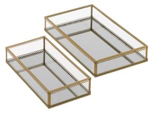 Vassoi decorativi in metallo in set di 2 pezzi 14x24 cm - Casa Selección