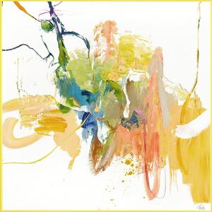 Quadro con elementi dipinti a mano 102x102 cm Confidential Yellow – Malerifabrikken