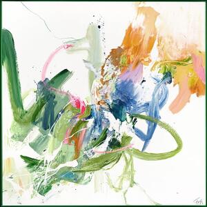 Quadro con elementi dipinti a mano 102x102 cm Confidential Green – Malerifabrikken