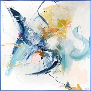 Quadro con elementi dipinti a mano 102x102 cm Confidential Blue – Malerifabrikken
