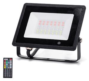 Faro proiettore Led 30W Nero da esterno IP65 RGB luce regolabile e dimmerabile con telecomando Aigostar