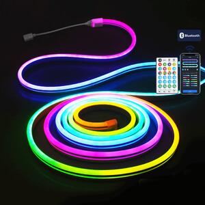Striscia Led Digitale Smart Neon Flex 5V 10W 3 metri IP44 RGBIC con telecomando Aigostar