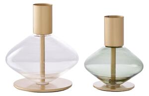 Portacandele in set in vetro 2 pz – House Nordic