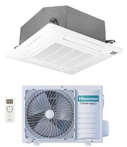 Hisense Climatizzatore a Cassetta 4 Vie 24000 Btu Inverter Monosplit Condizionatore con Pompa di Calore Classe A++/A++ Gas R32 Pannello Incluso (Un