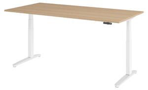 Scrivania elettrica bümö XBHM - Dimensioni: 200 x 100 cm, finitura: rovere, struttura: bianco/alluminio lucido