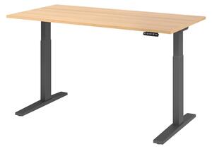 Scrivania elettrica bümö XMKA - Dimensioni: 160 x 80 cm, struttura: grafite, decorazione: rovere