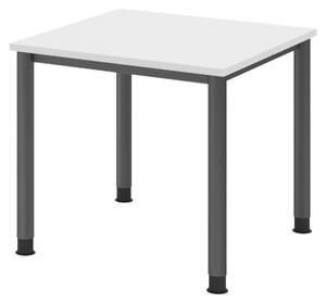 Scrivania bümö Serie H - Finitura: bianco, Dimensioni: 80 x 80 cm, Struttura: grafite