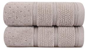 Set di 2 asciugamani in cotone marrone chiaro , 50 x 90 cm Arella - Foutastic