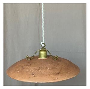 ANTICO TOSCANO LAMPADARIO A SOSPENSIONE DIAMETRO 40 CM CON PIATTO IN TERRACOTTA