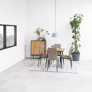 Tavolo da pranzo >Wilma< in rovere selvatico, nero, MDF, acciaio - 80x75x80cm (LxAxP)