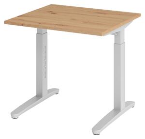 Bümö Scrivania Serie-XB - Struttura: argento, Decorazione: rovere nodoso, Dimensioni: 80 x 80 cm