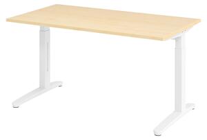 Scrivania bümö Serie XB - Finitura: acero, struttura: bianco, dimensioni: 140 x 80 cm