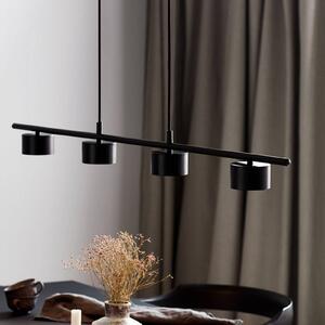 Nordlux Lampada LED a sospensione Clyde, 4 luci, nera, lunghezza 115 cm dimmerabile, Nero, Soggiorno / Sala da pranzo, Metallo, Moderno