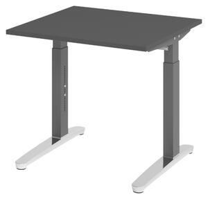 Scrivania bümö serie XB - Dimensioni: 80 x 80 cm, finitura: grafite, struttura: grafite/alluminio lucido