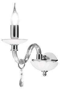 LIVIA APPLIQUE CLASSICA 1 LUCE IN VETRO E CRISTALLO BIANCA,FUME,OTTANIO O TORTORA DI CICIRIELLO