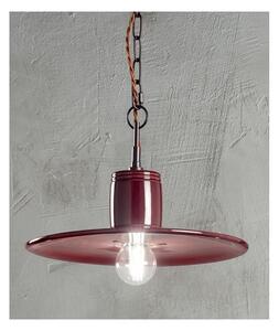 LAND LAMPADA A SOSPENSIONE IN CERAMICA STILE VINTAGE DIAMETRO CM.32 BORDEAUX FANGO